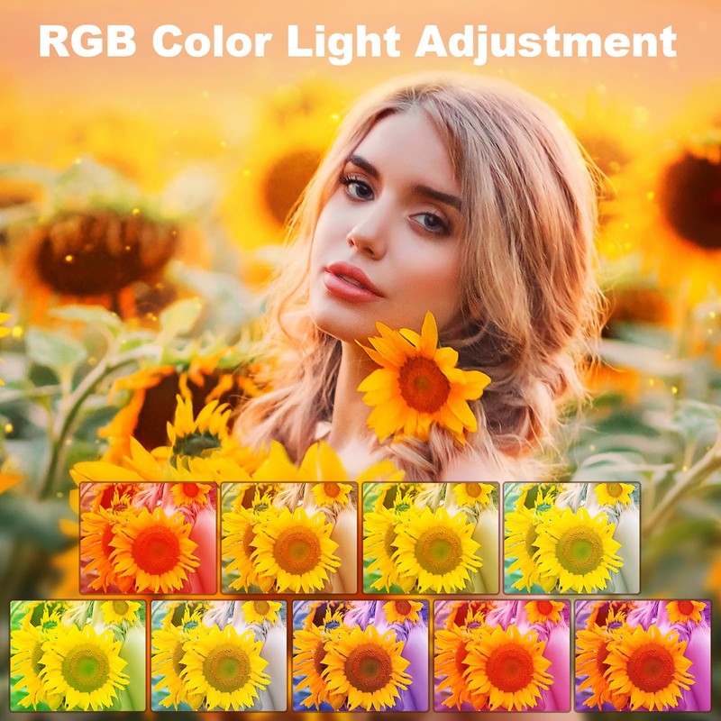 RGB Smartphone Video Rig with Light, Handheld Phone Camera Ring