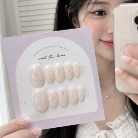 Peach Milk  Handmade Nail Tips - Short Oval / 복숭아 우유  수제네일팁 - 숏오벌