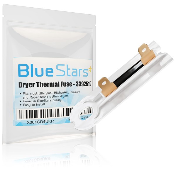 (2024 Update) 3392519 Dryer Thermal Fuse Replacement Part by BlueStars - Kenmore Dryer Thermal Fuse Exact Fit for Whirlpool Kenmore - Replaces AP6008325 3388651 694511 80005 WP3392519VP