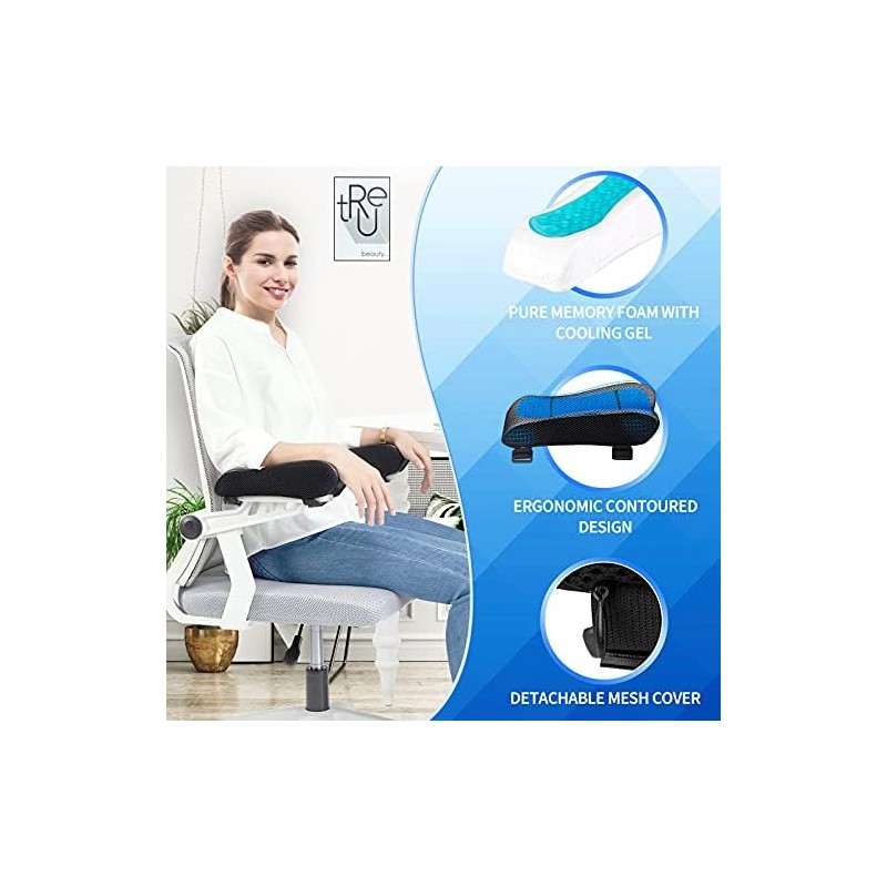 BEAUTRIP - Reposabrazos acolchado para silla de oficina (2 unidades)