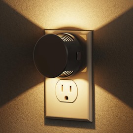 L LOHAS LED Night Lights Plug into Wall,[2-Pack] Plug in Night Light with Dusk to Dawn Sensor,Brightness Adjustable,3000K Warm White,Dimmable Nightlight for Adults Hallway Bathroom