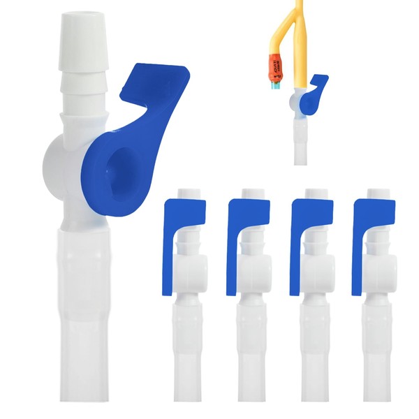 5 Packs Catheter Valve, Urine Drainage Catheter Valves, Comfortable Soft