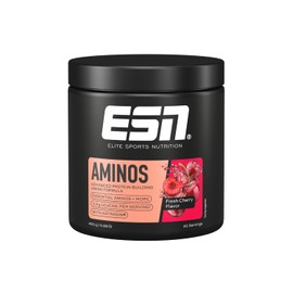ESN Aminos, Fresh Cherry, 400 g, Fine Amino Powder with Essential Amino Acids & Astragin, 3.2 g Leucine per Serving, Ideal Solubility, Vegan, Tested Quality - Made in Germany