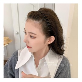 SATiNU Headband Set of 4, Men's, 4 Types, Painless, Rust Resistant Plating, Springs, Hair Band, Wavy Shape, Comb, Anti-Slip, Black, Simple, Fixed Bangs, Firm, Stylish, Hair Ornament, Face Washing,