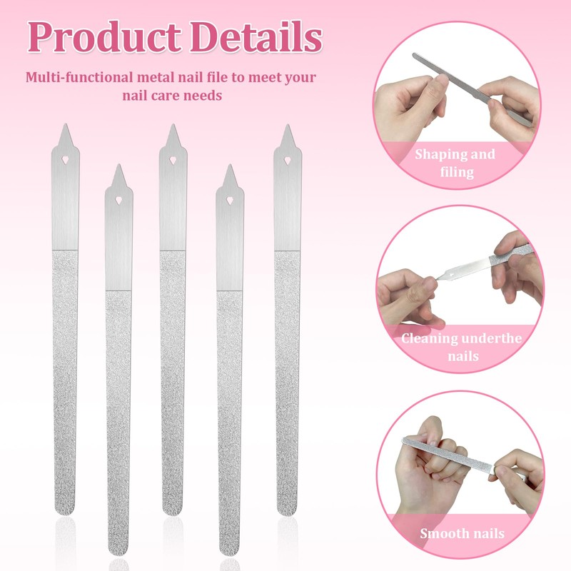 SNIRFAQM 5 Pcs Diamond Deb Nail Files with Sharp Pointed