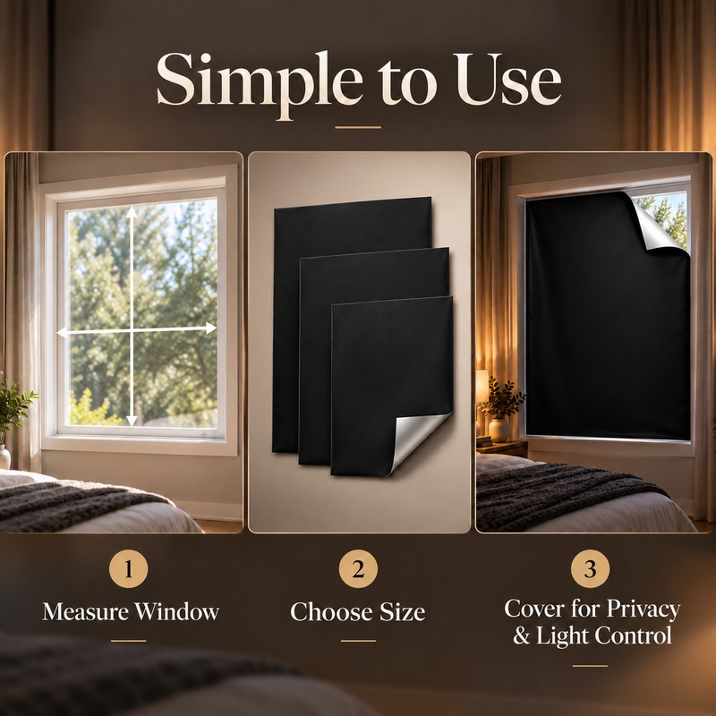 Blackout Window Cover for Bedroom Privacy – Light Blocking Fabric