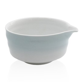 Rieoany Matcha Bowl 500 ml Matcha Bowl with Spout Ceramic Safety Packaging Bowl for Serving Sauces, Soups or Tea, Blue Colour Gradient