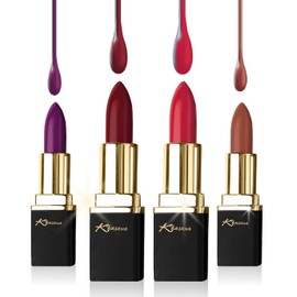 Khasana Lipstick Set. Long Lasting Lipcolor 4 Piece Gift Set. Moisturizing Formula, Infused with Vitamin E and Vitamin C. Multi Finish Lip Makeup Cream Gloss & Matte. Pack of 4 (OH BABY BABY)