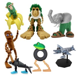 Sarcidery Italian Brainrot Action Figure, Poseable Meme Toy, Collectible Italian Brain Rot Characters, Funny Gift for Fans & Kids, Brainrot Toys Set（7Pcs）