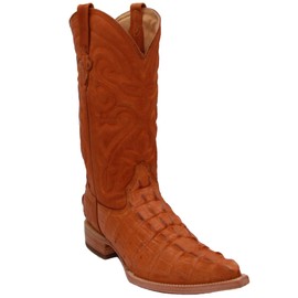 Western Shops Mens Crocodile Alligator Print Leather Cowboy Western Boots Snip Toe (11, Light Honey)