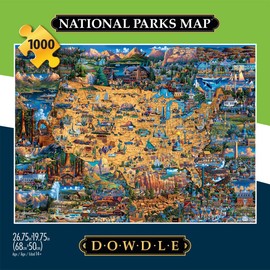Buffalo Games - Dowdle - National Parks Map - 1000 Piece Jigsaw Puzzle for Adults Challenging Puzzle Perfect for Game Nights - Finished Puzzle Size is 26.75 x 19.75