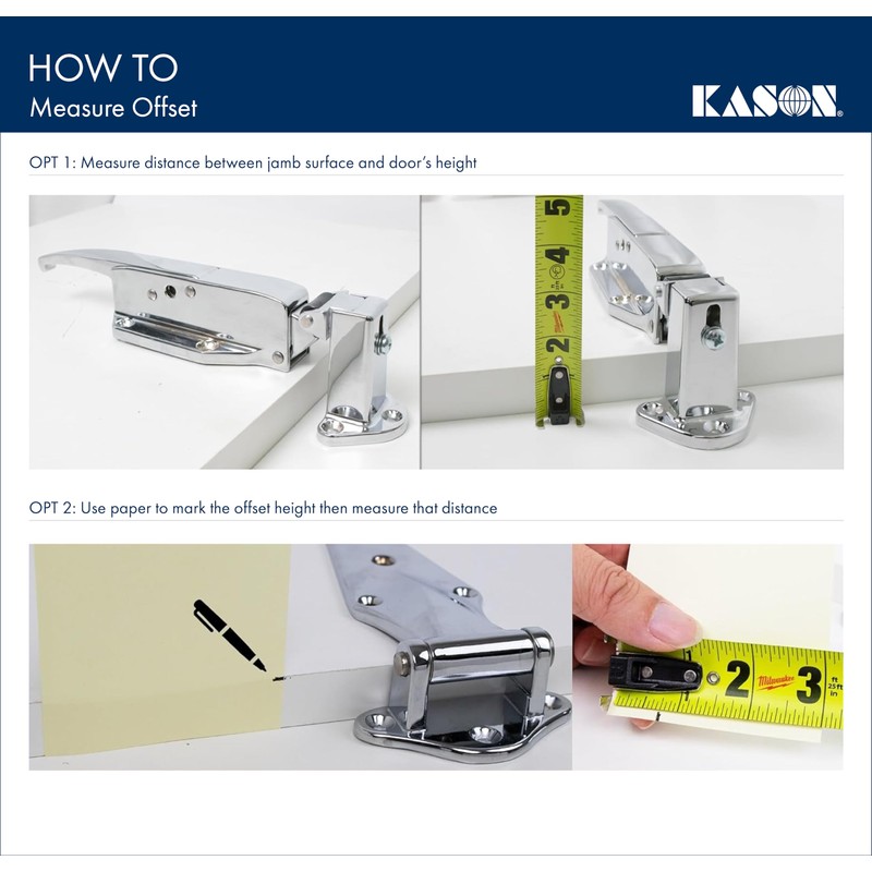 Kason 1245 Reversible Cam-Rise Hinge, 1 to 3/4 Inch Offset,