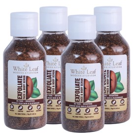 White Leaf Exfoliate Walnut Scrub 75g(Pack Of 4) For Face & Body With Coffee & Coconut For Dead Skin Cells & Tan Removal, Blackheads, Dirt & Pollution Free Skin