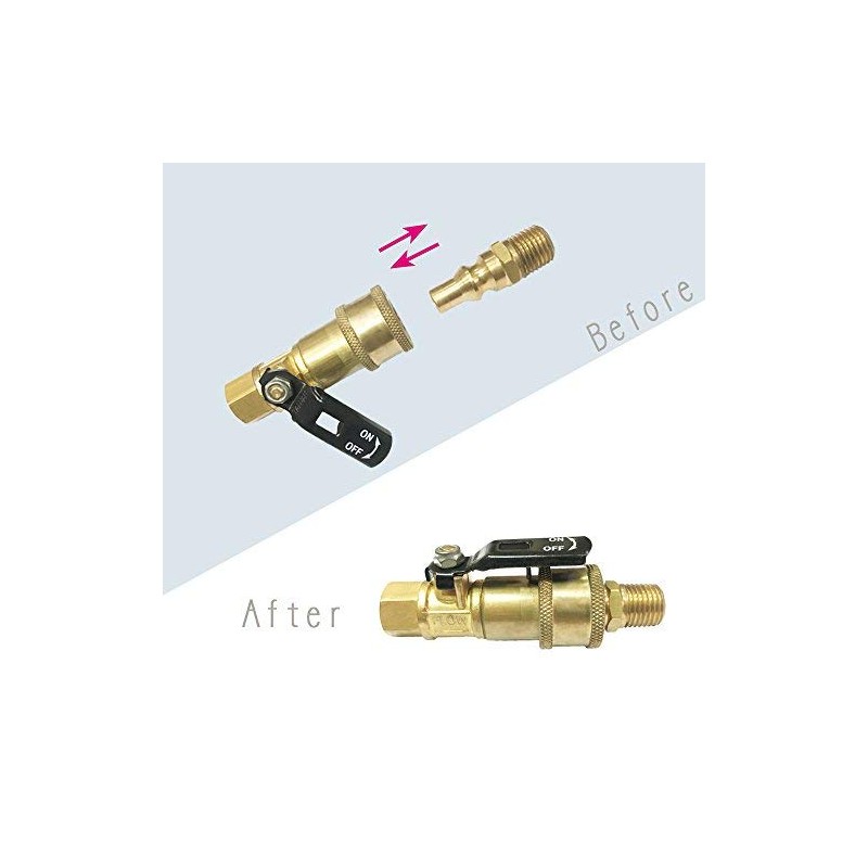 Nigo Industrial Co. Propane/Nature Gas 1/4" Quick Connect Kit, Shut-Off