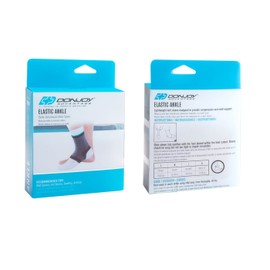 DonJoy Advantage DA161AV01-BLK-L Elastic Ankle for Sprains, Strains, Swelling, Black, Fits Left or Right, Large fits 9.5", 10.5"