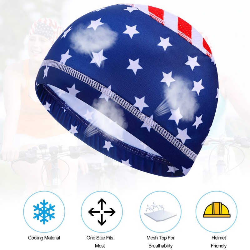 SATINIOR Sweat Wicking Skull Cap, Cooling Cycling Hat for Men