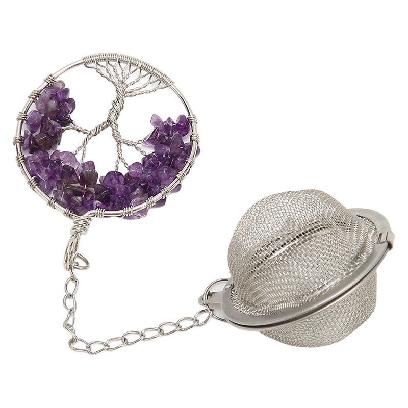 Tea Infuser Artificial Crystal Stone Tea Strainer Stainless Steel Diffuser