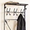 SEI Furniture Bench and Storage Rack, Black Textured Powder-Coat