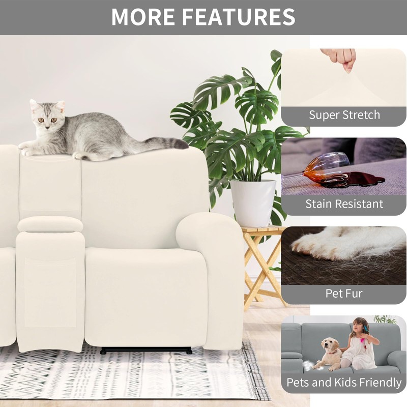 Easy-Going 100% Waterproof Recliner Cover, Stretch Couch Covers for Reclining