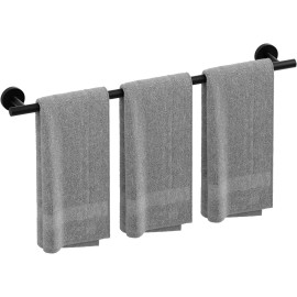 IOQ 30" Matte Black Towel Bar, Towel Rack for Bathroom Wall-Mounted Stainless Steel
