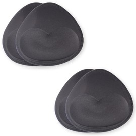 TopBine Bra Pads Inserts Women's Sports Cups Inserts Bra Replacement Inserts Bra Padding for Bikini Swimsuit (2 BLACK, D/E)