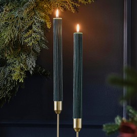 Ginger Ray Christmas Table Ribbed Dinner Candles Tabletop Decoration 2 Pack