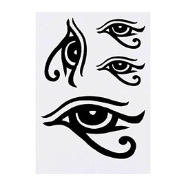 4 x 'Eye of Horus' Temporary Tattoos - Water Resistant, Skin-Safe, Non-Toxic Transfers, Mixed Sizes (TO00042801)