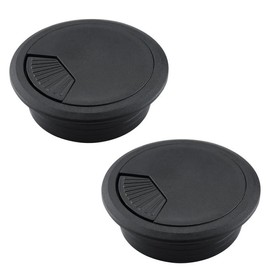 EASYEAH 2 Pcs Desk Grommet 2" / 50 mm, Desk Cord Hole Cover, Cable Grommet ABS Plastic, Desk Hole Grommet for Home & Office Pc, Detachable Adjustable Cable Cord Organizer-Black