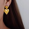 Gold Heart Earrings for Women Girls Heart Drop Earrings Double