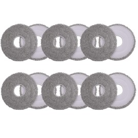 Rongrongago Pack of 12 Wipes Replacement Parts, Reusable Robot Wipes Compatible Interchangeable Sweeper Accessories Suitable for X1/X2/T10/T20/T30/S10 Sweepers
