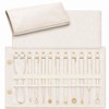 Travel Jewelry Case, 12-Slot Tangle-Free Necklace Organizer Roll, Beige