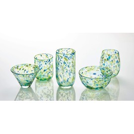 tag 16 oz. Confetti Glass Stemless Wine Drinkware Green And Blue Dishwasher Safe Beverage Glassware Dinner Party Wedding Stemless Wine Glass Green