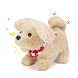 Electric Plush Toys Puppy Interactive Pet Dog-Walking,Barking,Tail Wagging Interactive Toys for Toddler Kids Boys Girls
