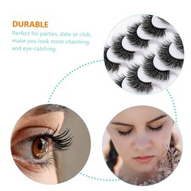 Baluue 5 Pairs Natural Look False Eyelashes Lash Women's Makeup Lashes Kiss Lashes