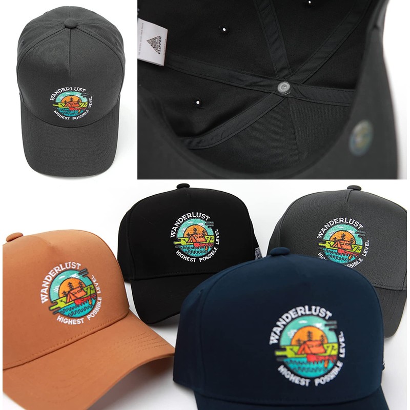 FLIPPER Kpop Fashion Outdoor Camping Round Embroidered Cap, Men's, Women's,