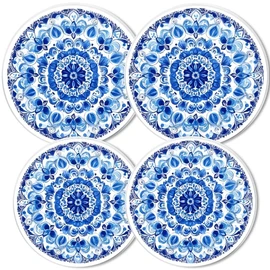 Round Stove Burner Covers For Electric Stove,Blue White Mandala Pattern Print Gas Stove Burner Covers Set Of 4, 8 Inches And 10 Inches Cooktop Decorative Stove Top Covers