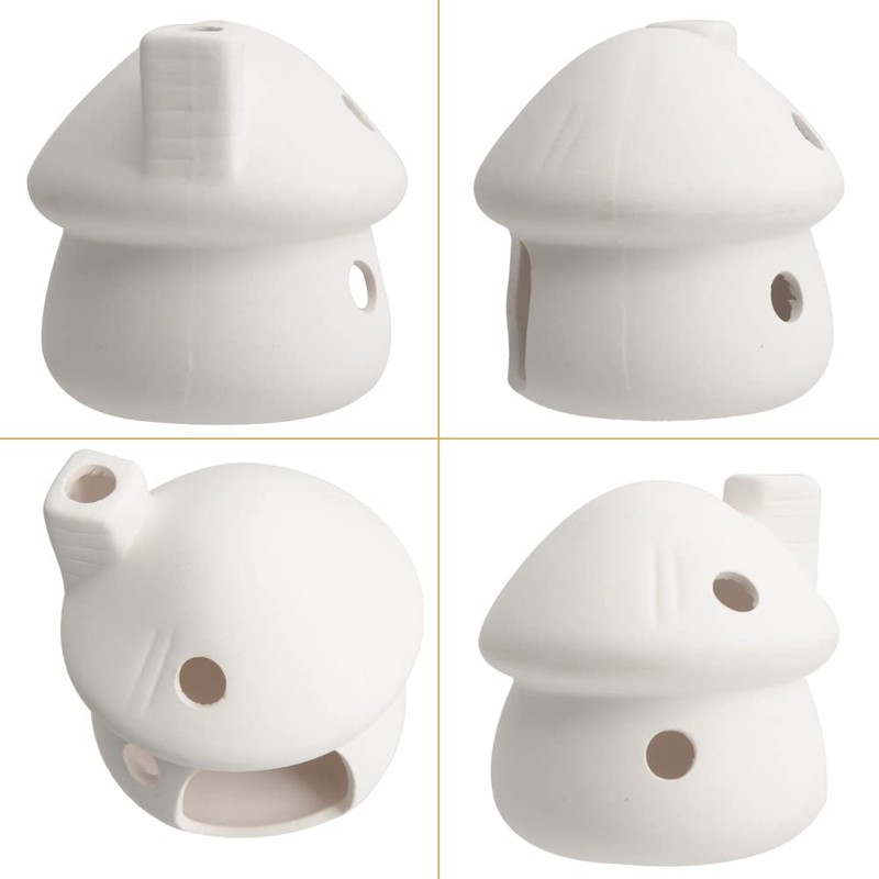 Ceramic Mushroom Aquarium Decor, Betta Fish Cave Hideout for Shrimp,