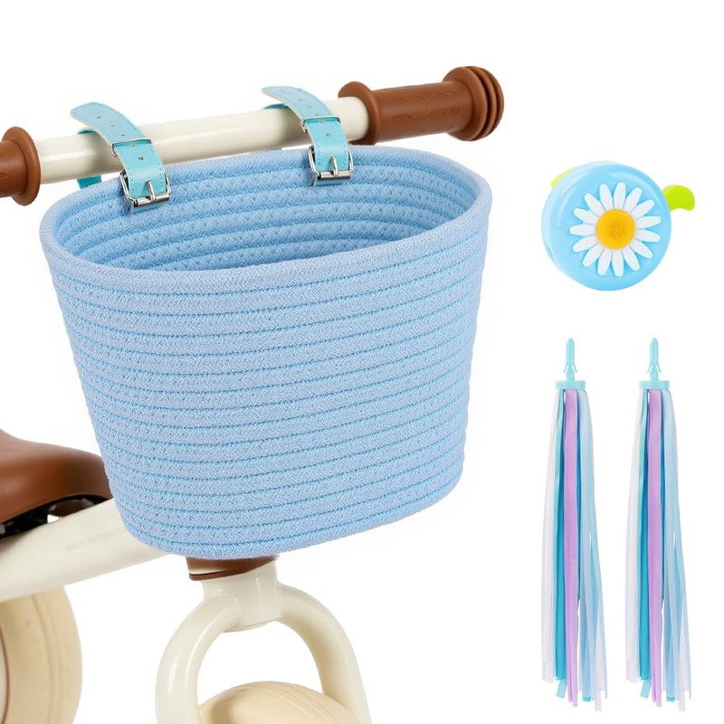 Adiwo Cotton Rope Woven Cycle Basket, Bicycle Basket, Bike Basket