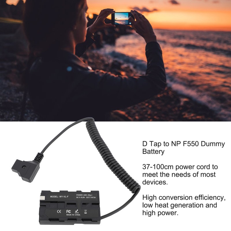 D Tap to NP F550 Dummy Battery 37‑100cm Cable High
