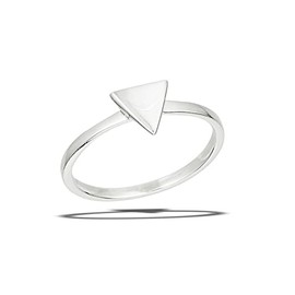 Geometric Modern Triangle Stacking Ring New .925 Sterling Silver Band Size 10