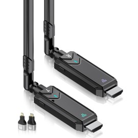 Wireless HDMI Transmitter and Receiver, 1080P HDMI Wireless Transmission Supports 1 Transmitter to 4 Receivers Max Streaming Video for Laptop, Camera, TV Box to HDTV, Monitor, Projector