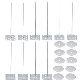 PATIKIL 4 Inch Perforated Insulation Pins with Round Washers, 50 Pack Aluminum Insulating Nails Wall Plug for Fixing Foam Boards to Wall or Ceiling