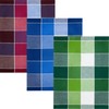 Kracht Pack of 3 Half-Linen Tea Towels Block Check 50