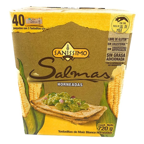 Salmas Horneadas Sanissimo Oven baked Corn Crackers 40 pack