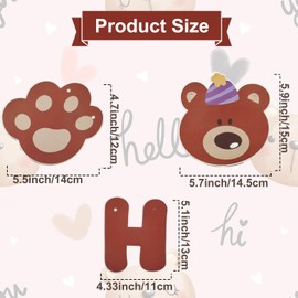 Bear Happy Birthday Banner, Cute Cartoon Bear with Paw Prints Garland, Kids Animal Themed Birthday Decorations, Fun Wall Hanging Letter Bunting Party Supplies for Boys and Girls
