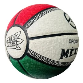 Balón Basquet Piel Sintética Crossover Mexicano Talla 7 Color Tricolor                                                                                