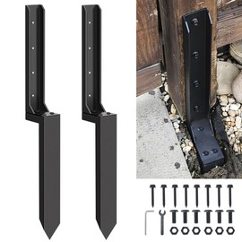 Mulctun 2 Pack Fence Post Repair Kit - 31.6" H Heavy Duty Fence Post Repair Stakes, Durable Fences Support Anchor for Fixing Broken/Leaning 4X4/6X6 Wood Posts