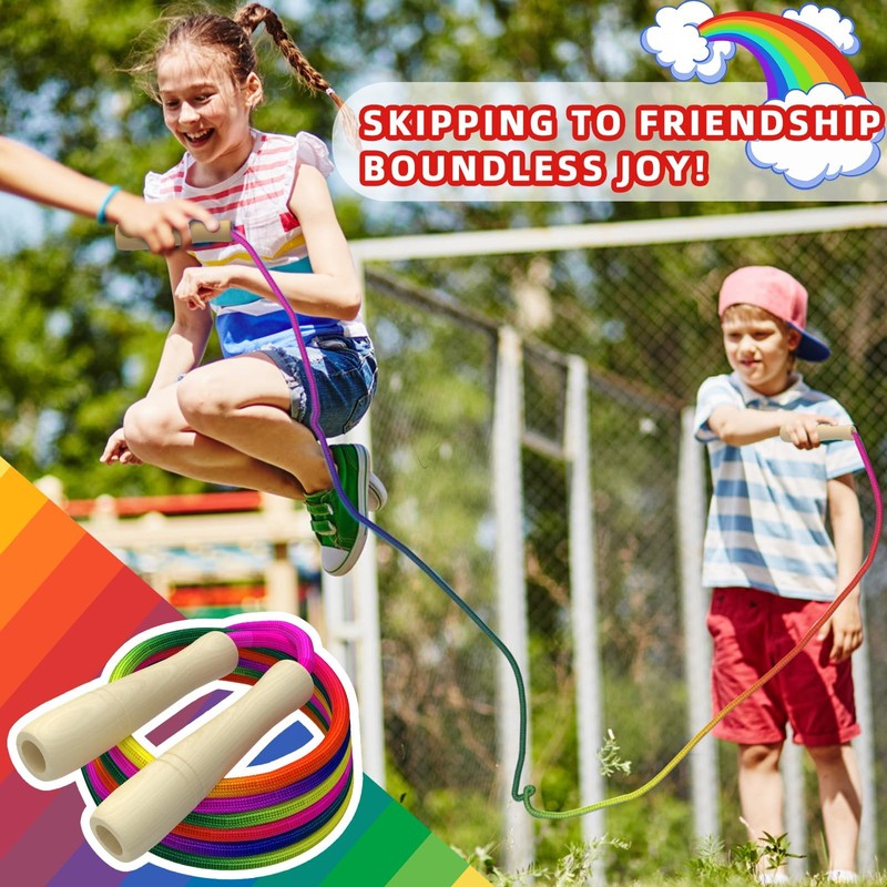 Double Dutch Long Jump rope for Kids,16Ft Skipping Rope for