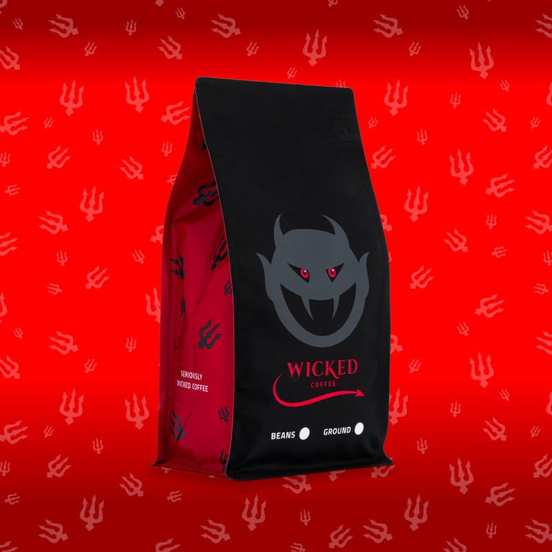 Wicked Full Strength Coffee Beans, 500g Bag, Dark Medium Roast
