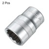 sourcing map 2pcs 1/2" Drive by 18mm 12-Point Shallow Socket
